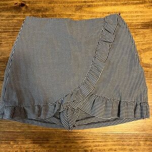 Black & White Gingham Ruffle Wrap Skort